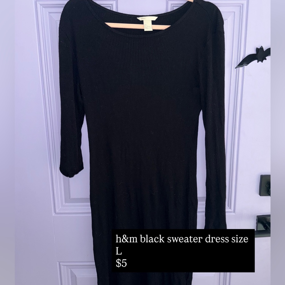 H&M Elegant Black Long Sleeve Dress